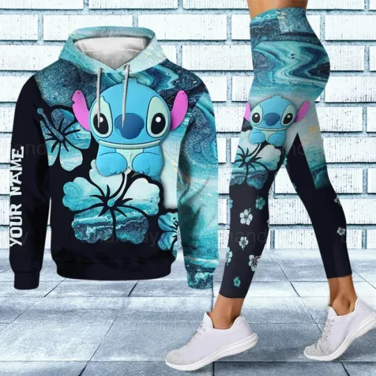 Custom Disney Stitch Christmas Hoodie Legging Set