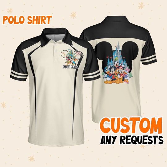 Custom Disney Mickey and Friends Polo Family, Business Casual Disney Polo Shirt, Birthday Unisex Polo Shirt