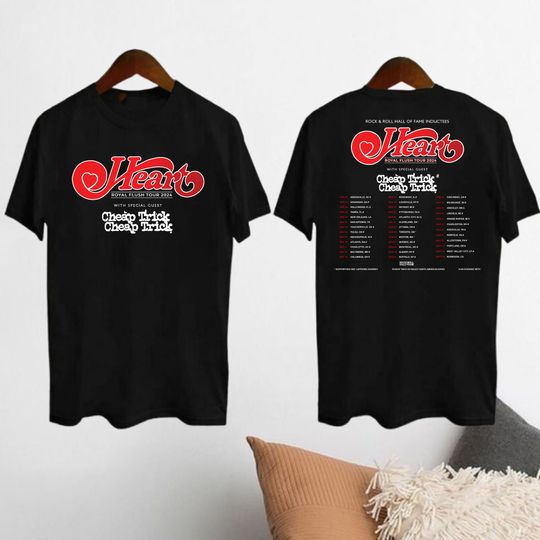 Heart Band Royal Flush Tour 2024 T-Shirt, Rock Band Heart 2024 Tour Shirt, Heart Band Fan Gift, Heart Band Merch, Heart Band Graphic Shirt