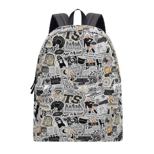 Eras Concert TS Black White Color Collage School Backpack