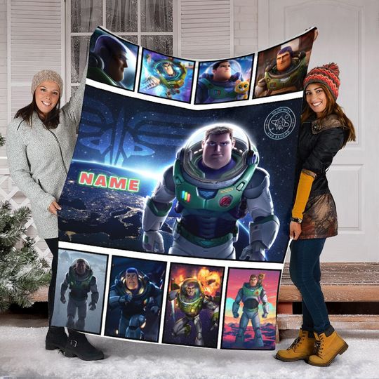 Personalized Name Disney Buzz Lightyear Blanket, Toy Story Characters Blanket