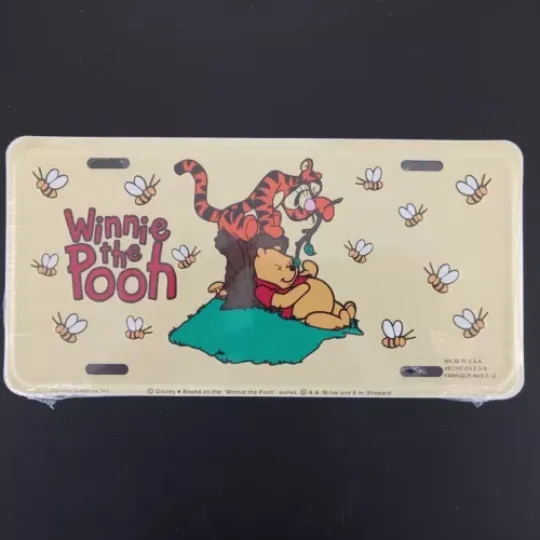 Disney Parks Winnie the Pooh, Tigger, Yellow Bees License Plate