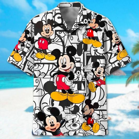 Mickey Mouse Hawaiian Shirt, Mickey Mouse Character 3D Hawaii Shirt