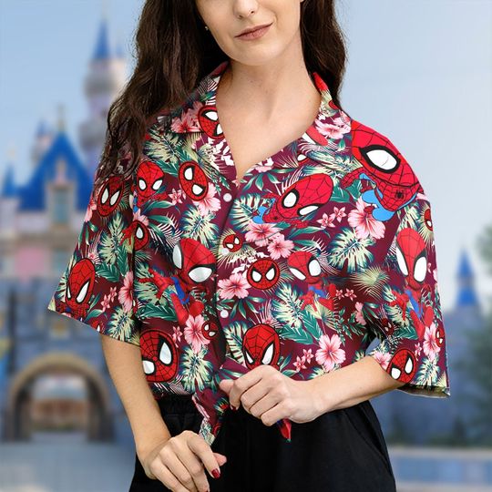 Spider Superhero 3D All Over Printed Hawaiian Shirt, Hero Theme Aloha Shirt