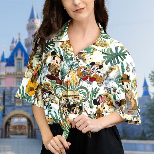 Mouse And Friend Jungle Adventure Aloha Shirt, Mouse Hawaii Summer Vacation Shirt