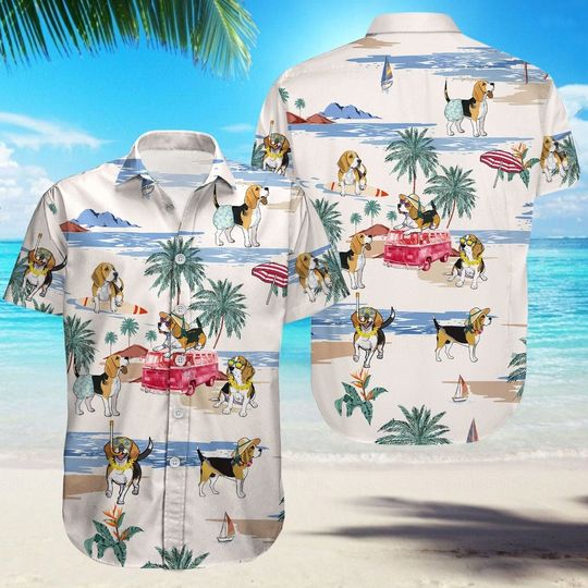 Beagle Hawaiian Shirt, Beagle Button Up Shirt, Beagle Lover Shirt