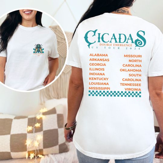 Cicada 2024 Summer Tour Comfort Colors Shirt, Funny Emergence Unisex Cicada T-shirt