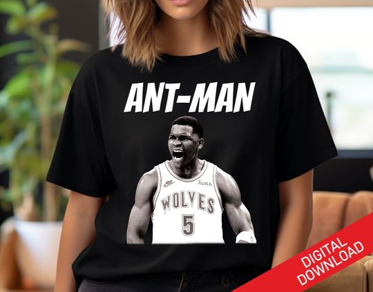 Anthony Edwards Ant-man Tshirt, Basketball Graphic Tees,  Basketball Bootleg Shirt