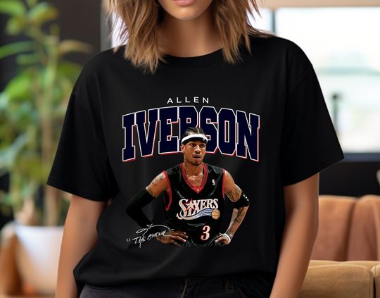 Allen Iverson Tshirt, Basketball Graphic Tees,  Basketball Bootleg Shirt