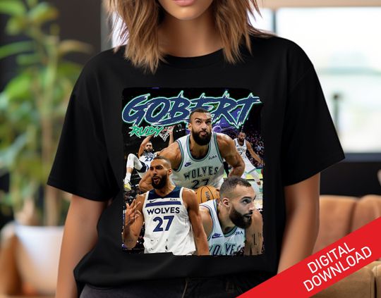 Rudy Gobert Tshirt, Basketball Graphic Tees,  Basketball Bootleg Shirt