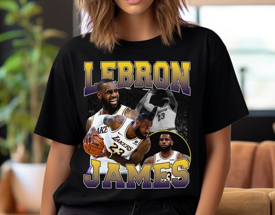 LeBron James Tshirt, Basketball Graphic Tees,  Basketball Bootleg Shirt