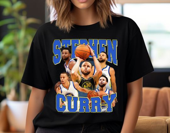 Stephen Curry Basketball Tshirt, Basketball Graphic Tees,  Basketball Bootleg Shirt
