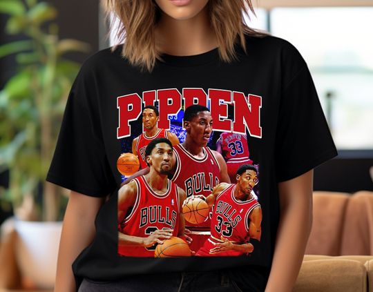 Scottie Pippen Tshirt, Basketball Graphic Tees,  Basketball Bootleg Shirt