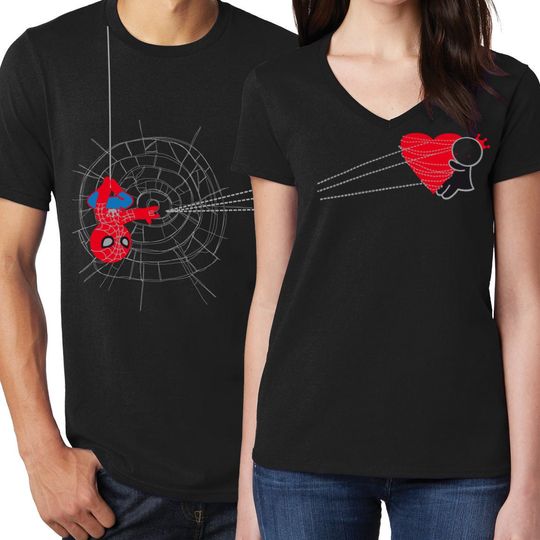 His and Hers Shirts Matching Couple Shirts Superhero Shirt Set Valentines Shirts