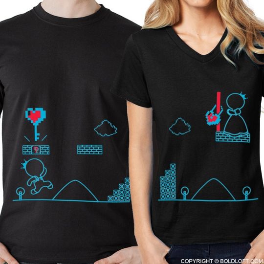 His Hers Couples Shirts Valentines Day Gifts for Him Gamer Gifts for Boyfriend Husband Couple Gifts