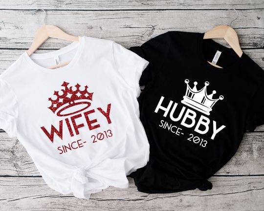 Wifey and Hubby Shirt, Wedding Party Shirt, Honeymoon Shirt,Wedding Shirt