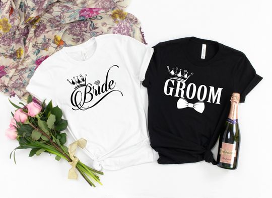 Bride and Groom Shirt, Wedding Party T-shirt, Honeymoon Shirt,Wedding Shirt