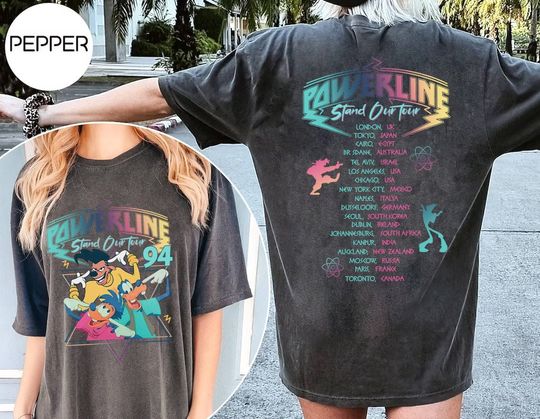Two-Sided Retro 90s Goofy Movie  Shirt, Max Goofy Roxanne Powerline Shirt, Disney World Tour Shirt, Goofy Movie Shirt