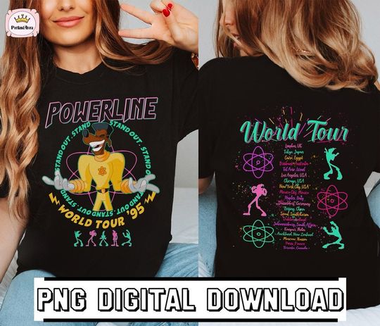 Goofy Movie Powerline Shirt Powerline World Tour Shirt
