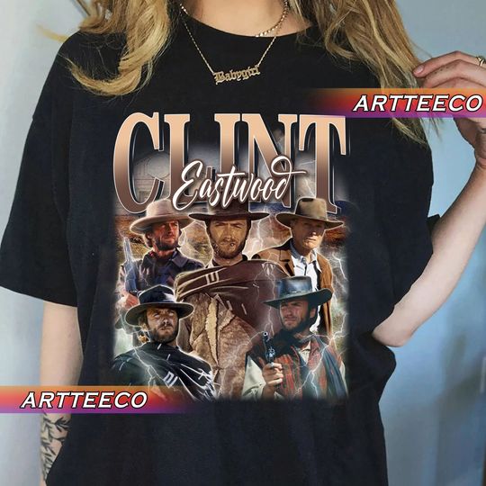 Vintage Clint Eastwood 90s Bootleg Style Y2K, Fans Gift For Woman and Man T-Shirt