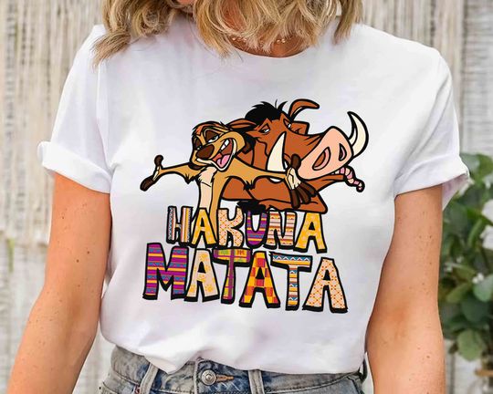 Hakuna Matata Timon & Pumbaa Sassy Shot T-Shirt, Disney The Lion King Characters