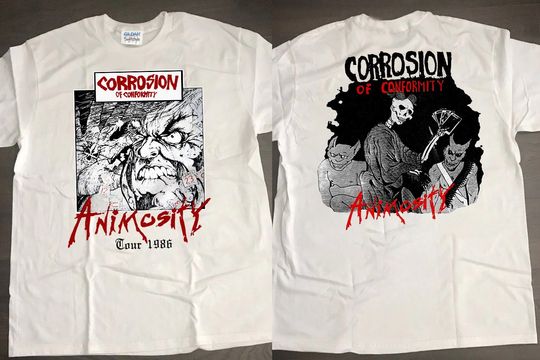 Corrosion Of Conformity Animosity 1986 Tour T-Shirt, Heavy Metal 90s Double Sided T-Shirt