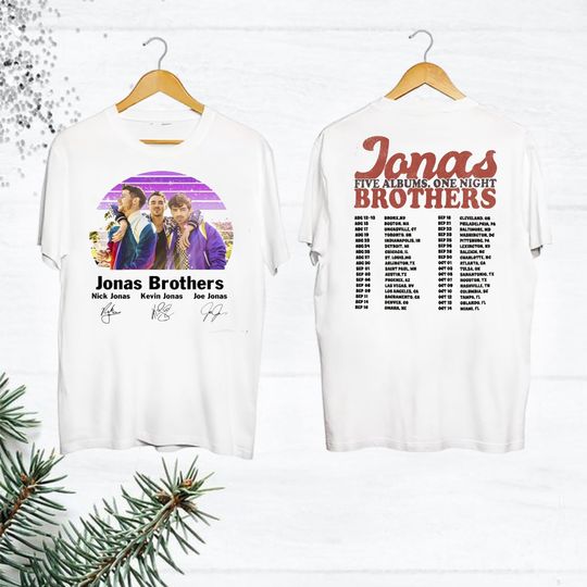 Signature Jonas Brothers Shirt, Jonas Brothers Tour 2023 Five Albums One Night Shirt