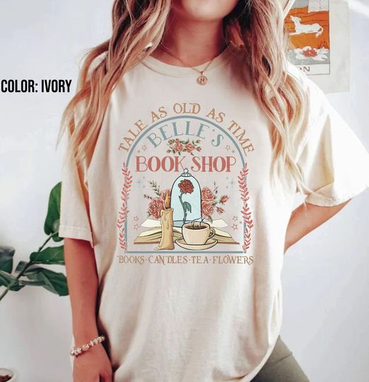 Belles Book Cafe Shirt, Belle Book Shop  Tshirt, Disney Princess Belle