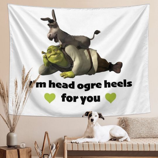 Funny Meme Tapestry Shrek Tapestry, Wall Hanging Backdrop Party Decor