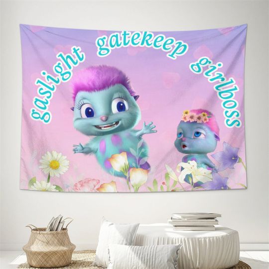 Beliefs Happiness Tapestry Gaslight Gatekeep Girlboss Funny Meme Tapestry