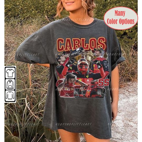 Carlos Sainz 90s Vintage Racing Tshirt Bootleg Carlos Sainz Tee Vintage Design Graphic Tee 90s