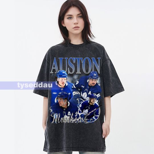 Auston Matthews Vintage T-Shirt, Ice Hockey Center Homage Graphic Unisex, Bootleg Retro 90's Fans Gift