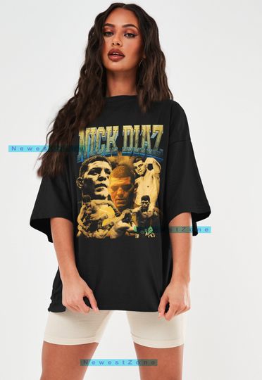 Nick Diaz T-Shirt Fighter American professional Shirt Vintage Graphic Tee Jiu Jitsu 90s Retro Championship Fans Nate