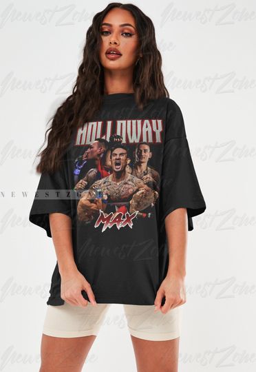 Max Holloway Vintage Shirt American Fighter Tshirt Jiu Jitsu Retro Champions Fans Limited Classic Graphic Tee Sport Gift