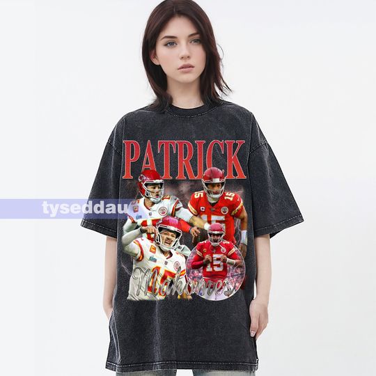Patrick Mahomes Vintage T-Shirt, Quarterback Homage Graphic Unisex , Bootleg Retro 90's Fans Gift