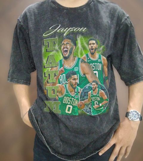 Vintage Wash Jayson Tatum T-shirt, Jayson Tatum Vintage Acid Wash Oversized T Shirt, 90s Retro Baketball Shirt, Unisex T-Shirt