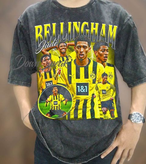 Vintage Wash Jude Bellingham T-shirt, Jude Bellingham Oversized T-Shirt, Bellingham Soccer Player Vintage Style Graphic Tee
