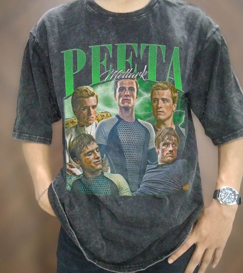 Vintage Wash Peeta Mellark T-Shirt, Vintage Peeta Mellark Oversized T-shirt, Josh Hutcherson Graphic Tee, Josh Hutcherson 90s Vintage Shirt