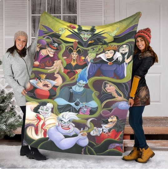 Disney Villains Throw Blanket, Villains Characters Blanket, Birthday Gifts