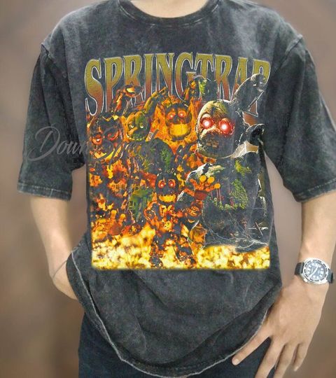 Vintage Springtrap Five Nights At Freddy's T-Shirt, Vintage Springtrap FNAF Oversize T Shirt, Gift For Woman and Man Unisex T-Shirt