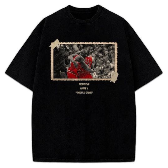 The Flu Game T-Shirt Iconic Michael Jordan & Scottie Pippen Moment Tee