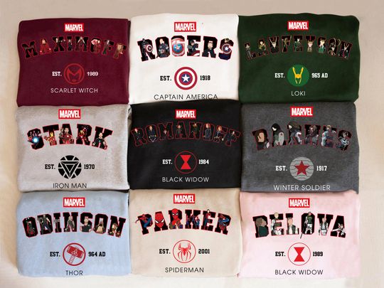 Avengers Characters Marvel Belova, Maximoff, Thor, Stark, Marvel Mutichoice Fans Gift Sweatshirt