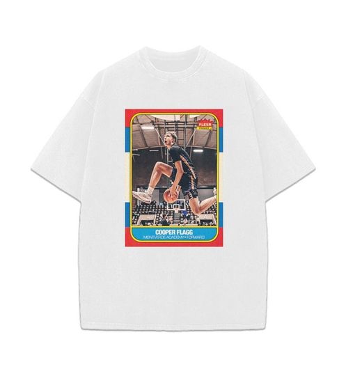 Cooper Flagg Rookie Card Fleer Vintage Basketball Style Men T-Shirt