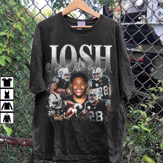 Vintage Josh Jacobs Shirt, Football shirt, Classic 90s Graphic Tee, Vintage Bootleg