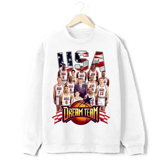 1992 USA Dream Team Olympics Basketball Vintage Retro Style Graphic Crewneck Sweatshirt