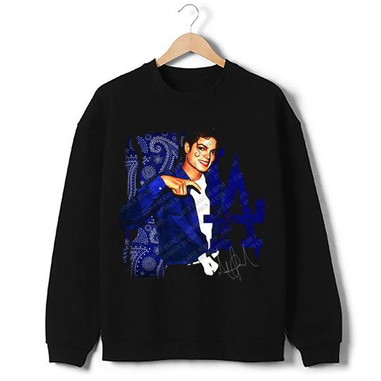 Michael Jackson Gang LA Los Angeles Blue Bandana Snoop Dogg 90's Graphic Crewneck Sweatshirt