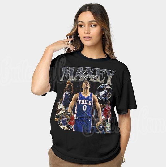 Tyrese Maxey Basketball shirt, Classic 90s Graphic Tee, Unisex, Vintage Bootleg, Gift, Retro