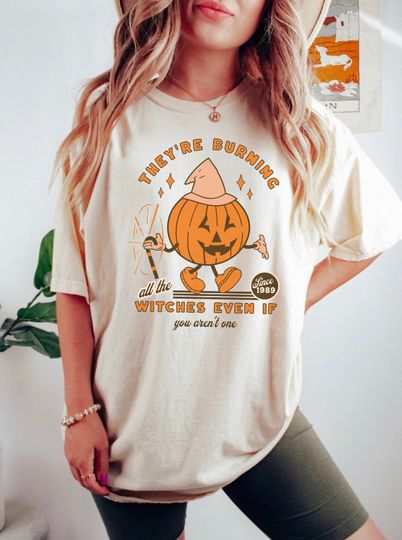 Theyre Burning All the Witches Even If You Arent One Shirt,  Halloween Shirt, Eras Merch, Reputation Shirt, Comfort Colors Shirt