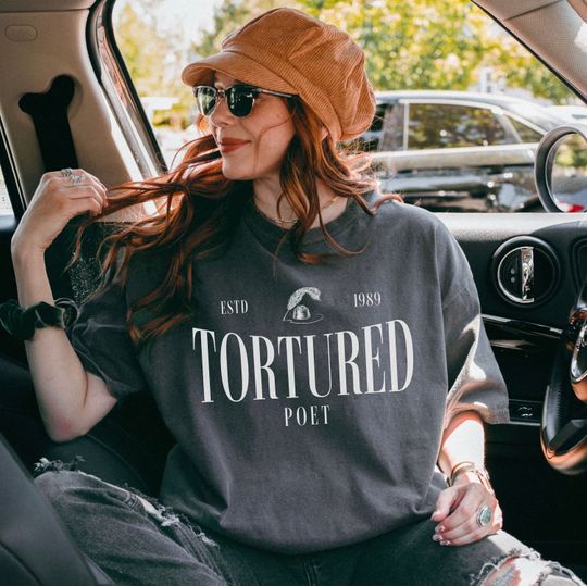 Tortured Poet Era, Trendy Text Tshirt, Tortured Poet Shirt, Eras Shirt, Gift For Her, Comfort Colors