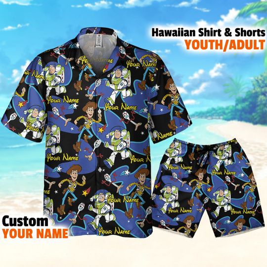 Personalized Disney Toy Story Woody Buzz Lightyear Forky Awesome Disney Hawaii Shirt